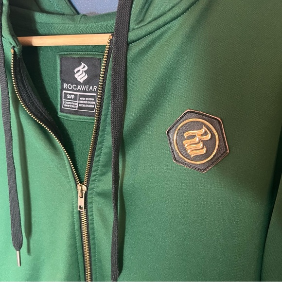 Rocawear Green Zip Up Hoodie Small Streetwear Jacket Unisex Y2K - Picture 3 of 12